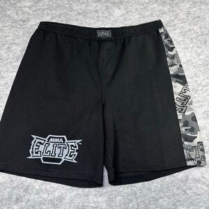 MMA Elite Mens XL Black & Gray Camo Trim Performance Shorts